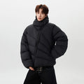 Diagonal-Zip Padded Jacket