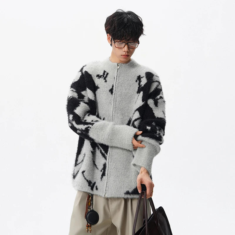 Jacquard Print Cardigan