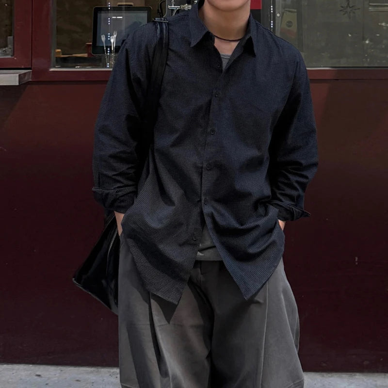 Dark Grey Textured Relaxed Shirt
