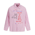 Letter-Print Relaxed Lapel Shirt