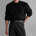 Solid Round-Neck Simple Knit Pullover