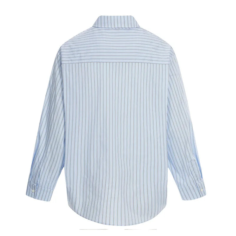 Letter-Print Relaxed Lapel Shirt