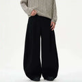 Elastic-Waist Pleated Wide-Leg Sweatpants