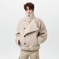 Fur-Trim Double-Breasted Jacket