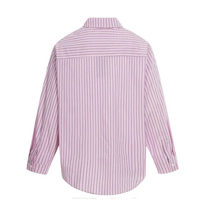 Letter-Print Relaxed Lapel Shirt