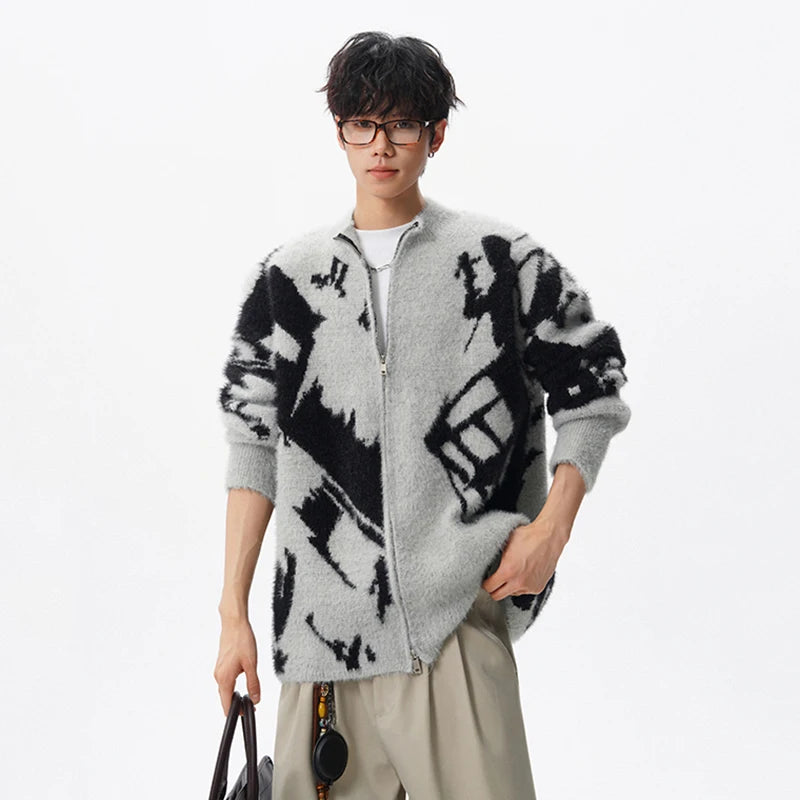 Jacquard Print Cardigan
